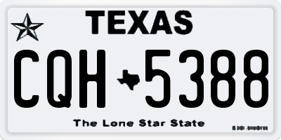 TX license plate CQH5388