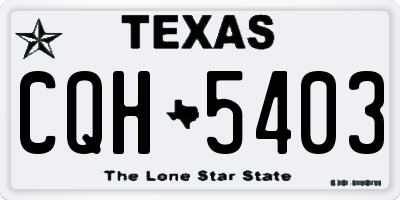TX license plate CQH5403