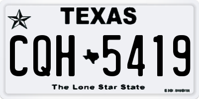 TX license plate CQH5419