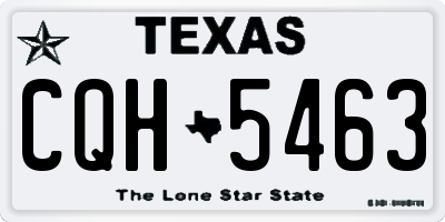 TX license plate CQH5463