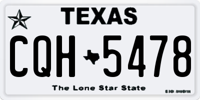 TX license plate CQH5478