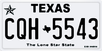 TX license plate CQH5543