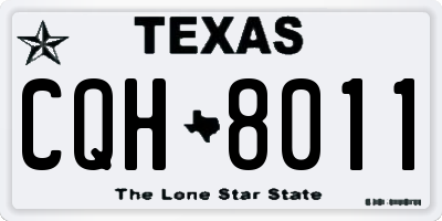 TX license plate CQH8011