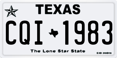 TX license plate CQI1983