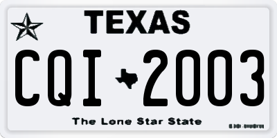 TX license plate CQI2003