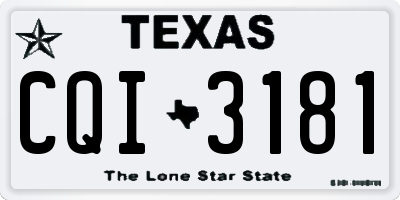TX license plate CQI3181
