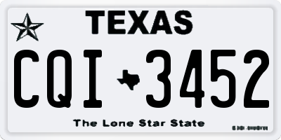 TX license plate CQI3452