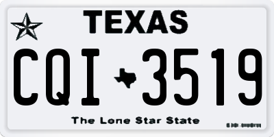 TX license plate CQI3519