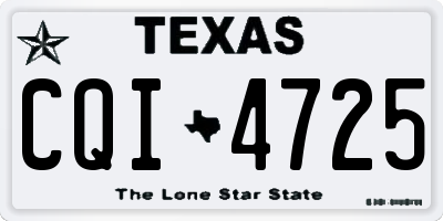 TX license plate CQI4725