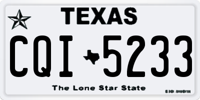 TX license plate CQI5233