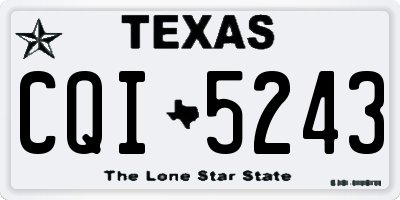 TX license plate CQI5243