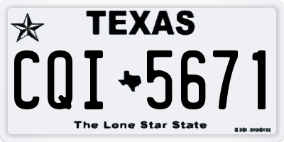 TX license plate CQI5671