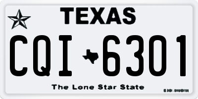 TX license plate CQI6301