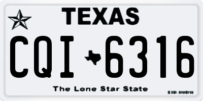 TX license plate CQI6316