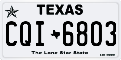 TX license plate CQI6803