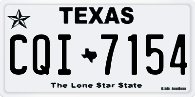 TX license plate CQI7154