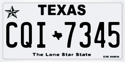 TX license plate CQI7345