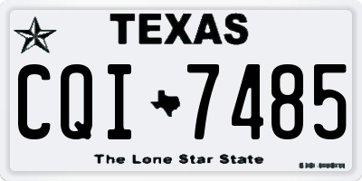 TX license plate CQI7485