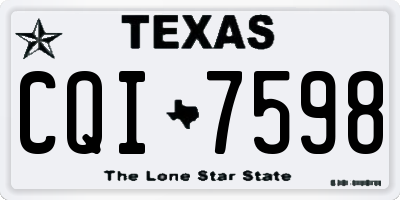 TX license plate CQI7598