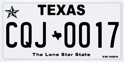TX license plate CQJ0017