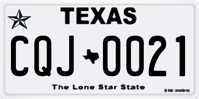 TX license plate CQJ0021