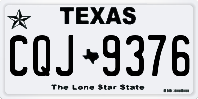 TX license plate CQJ9376