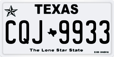 TX license plate CQJ9933