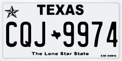 TX license plate CQJ9974