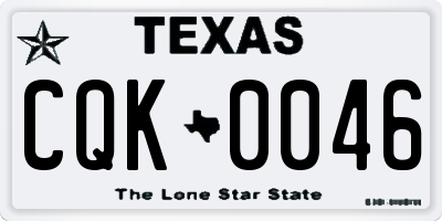 TX license plate CQK0046