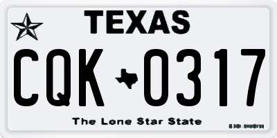 TX license plate CQK0317