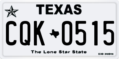 TX license plate CQK0515