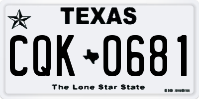 TX license plate CQK0681