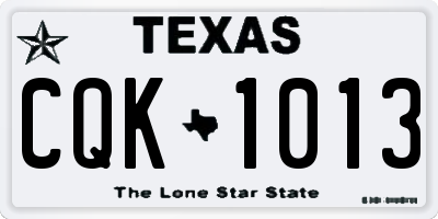 TX license plate CQK1013