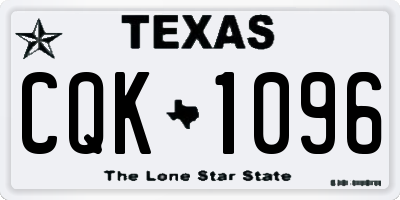 TX license plate CQK1096