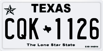 TX license plate CQK1126