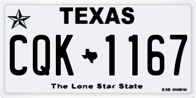 TX license plate CQK1167