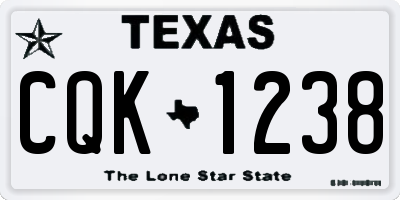 TX license plate CQK1238