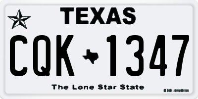 TX license plate CQK1347