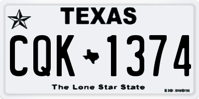 TX license plate CQK1374