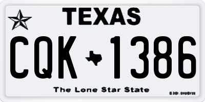 TX license plate CQK1386