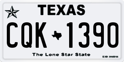 TX license plate CQK1390