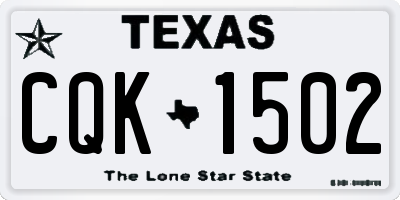 TX license plate CQK1502