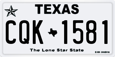 TX license plate CQK1581