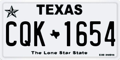 TX license plate CQK1654