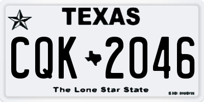 TX license plate CQK2046