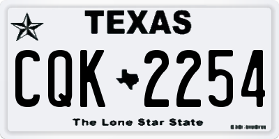 TX license plate CQK2254