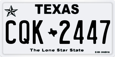 TX license plate CQK2447