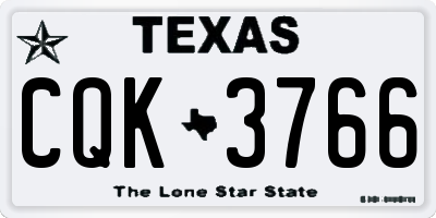 TX license plate CQK3766