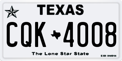 TX license plate CQK4008