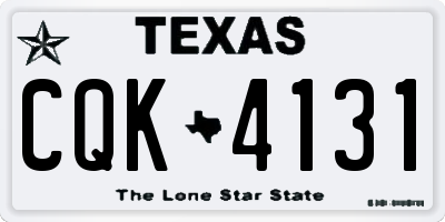 TX license plate CQK4131